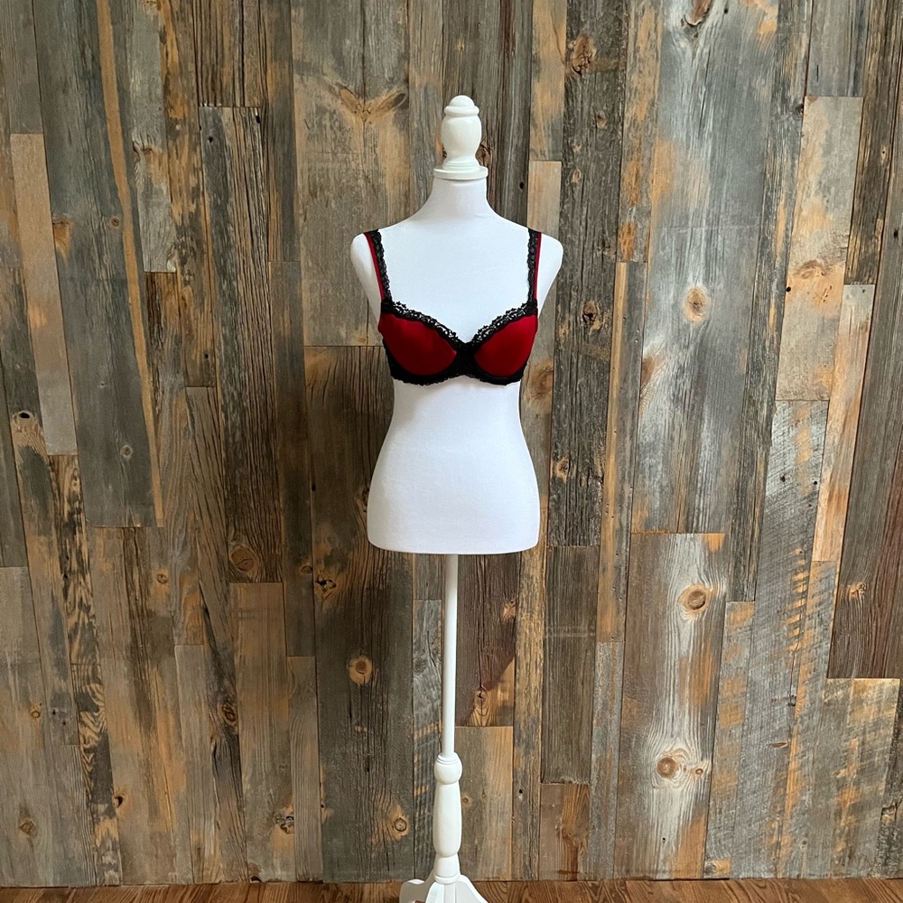 Felina red and black lace bra